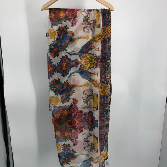 Huge sheer wrap peacocks and sewing machines NWT - Picture 3 of 4